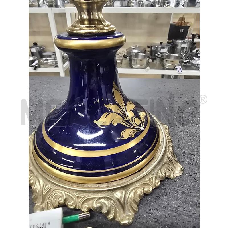 LUME BLU BASE DORATA DECORI DORATI | Mercatino dell'Usato Acerra 2