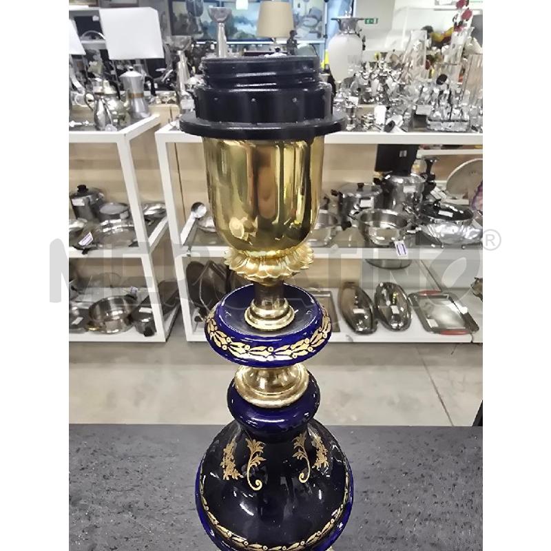 LUME BLU BASE DORATA DECORI DORATI | Mercatino dell'Usato Acerra 3