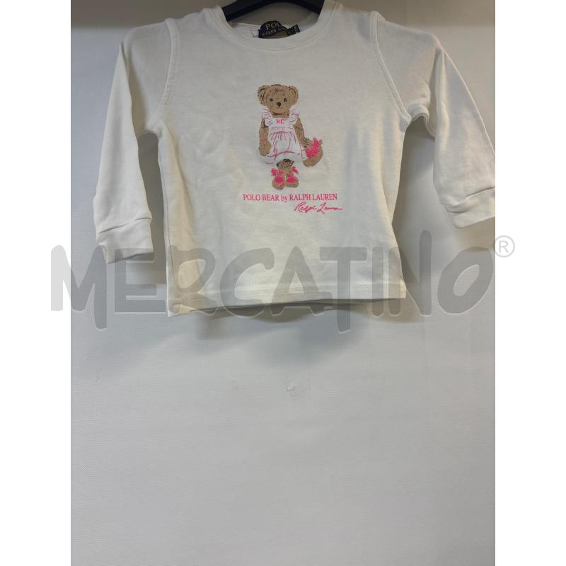 MAGLIA BAMBINA POLO RALPH LAUREN BIANCA CON ORSO | Mercatino dell'Usato Acerra 1