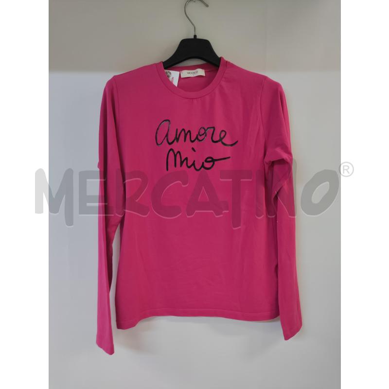 MAGLIA BAMBINA VICOLO FUXIA SCRITTA NERO | Mercatino dell'Usato Acerra 1
