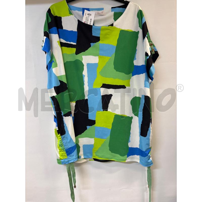 MAGLIA DONNA BIANCO CELESTE NERO VERDE CLARA B. | Mercatino dell'Usato Acerra 1