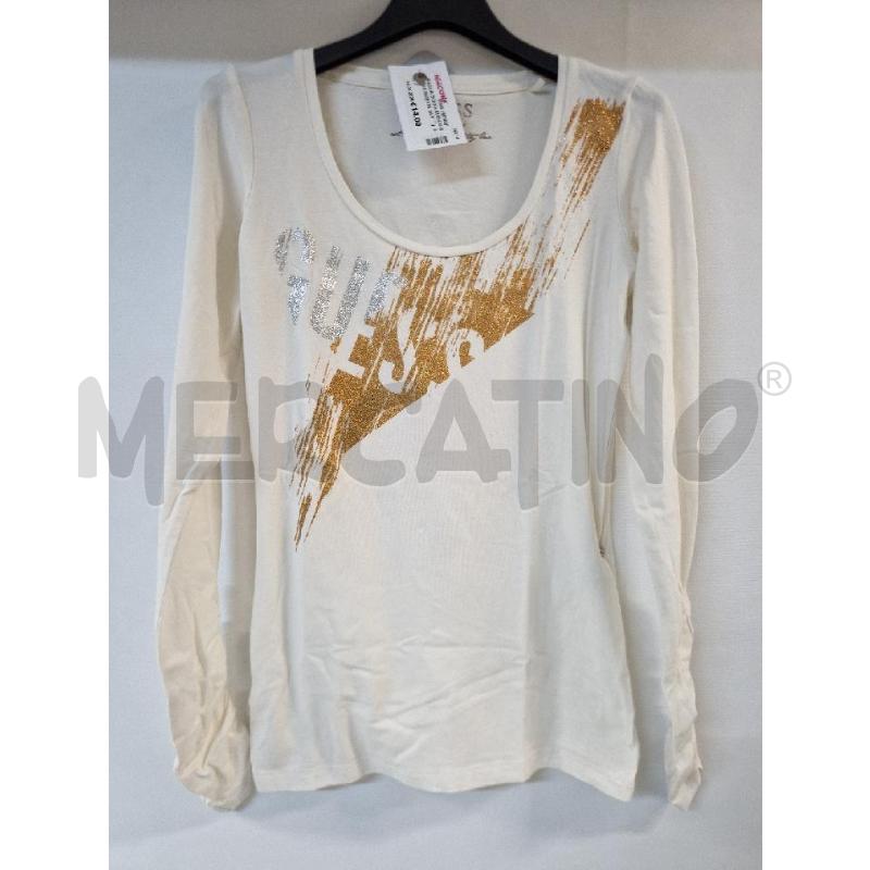 MAGLIA DONNA BIANCO GUESS RAMATA SILVER | Mercatino dell'Usato Acerra 1
