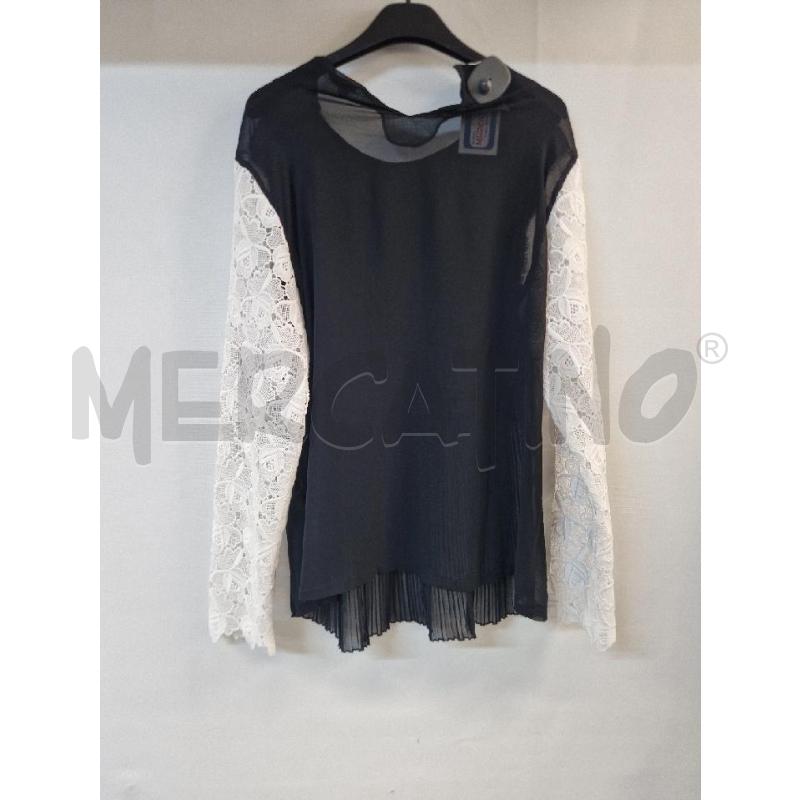 MAGLIA DONNA BIANCO NERO FIORI NARACAMICIE | Mercatino dell'Usato Acerra 2