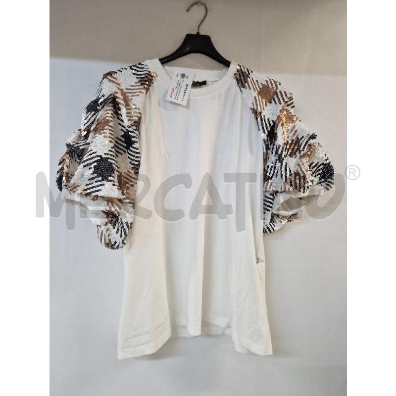 MAGLIA DONNA BIANCO PAIETTE MARRONE NERO ACTITUDE | Mercatino dell'Usato Acerra 1