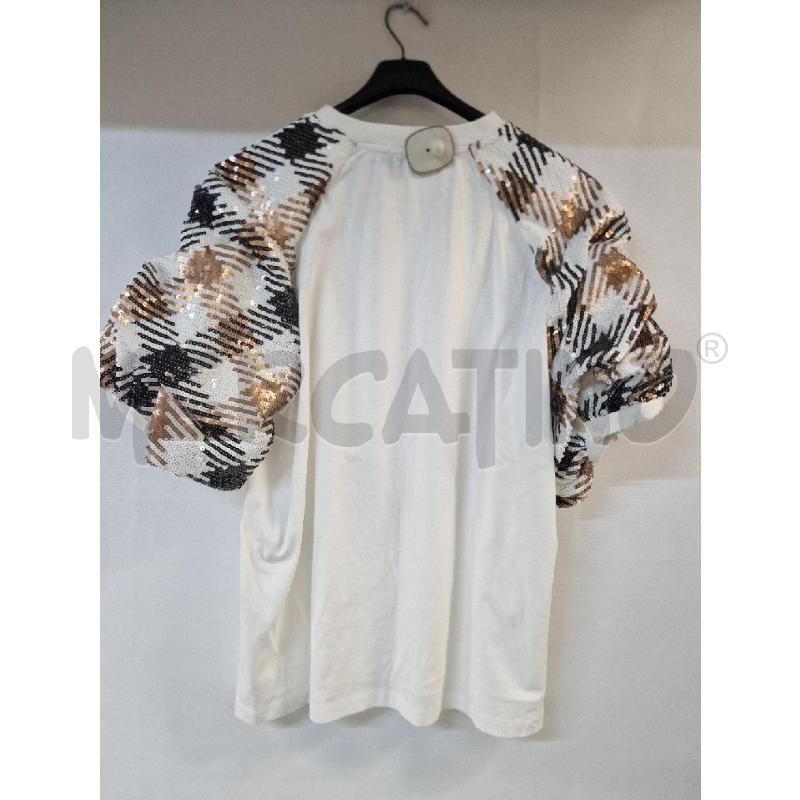 MAGLIA DONNA BIANCO PAIETTE MARRONE NERO ACTITUDE | Mercatino dell'Usato Acerra 2