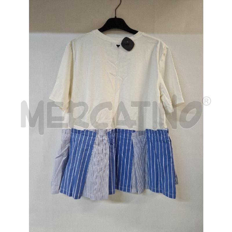 MAGLIA DONNA BIANCO RIGHE CELESTE MAXMARA | Mercatino dell'Usato Acerra 2