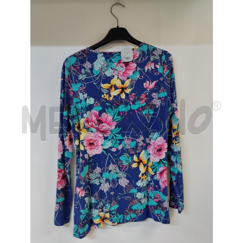 MAGLIA DONNA BLU FIORI CAMOMILLA | Mercatino dell'Usato Acerra 2