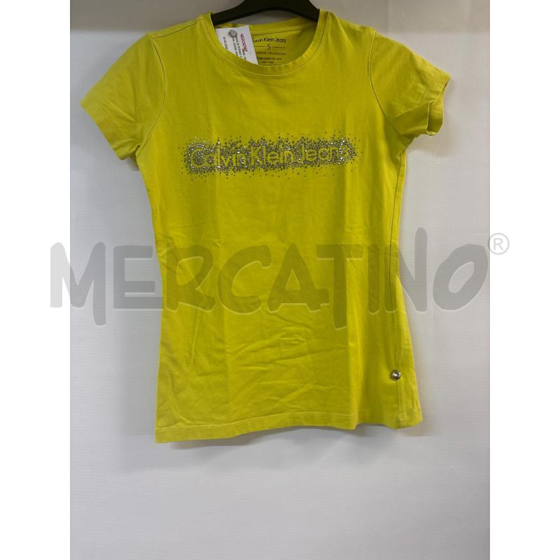 MAGLIA DONNA CALVIN KLEIN JEANS GIALLO CON STRASS | Mercatino dell'Usato Acerra 1