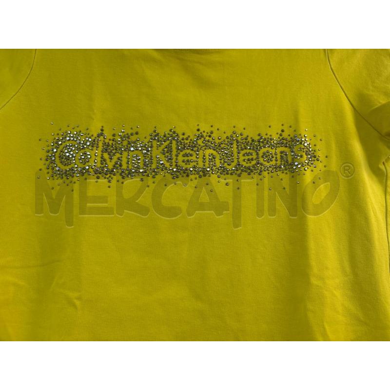 MAGLIA DONNA CALVIN KLEIN JEANS GIALLO CON STRASS | Mercatino dell'Usato Acerra 2