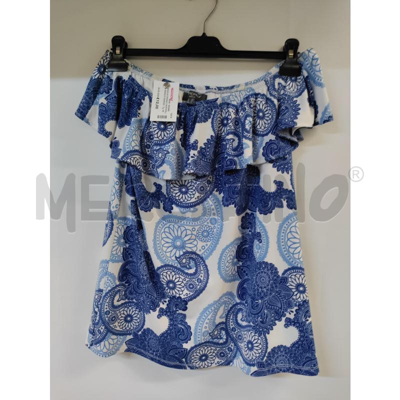 MAGLIA DONNA CAMOMILLA BIANCO DISEGNI BLU | Mercatino dell'Usato Acerra 1