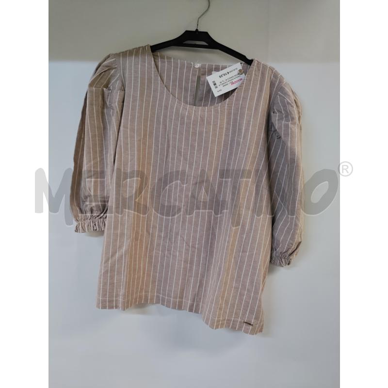 MAGLIA DONNA CANNELLA BEIGE BIANCO RIGATA | Mercatino dell'Usato Acerra 1
