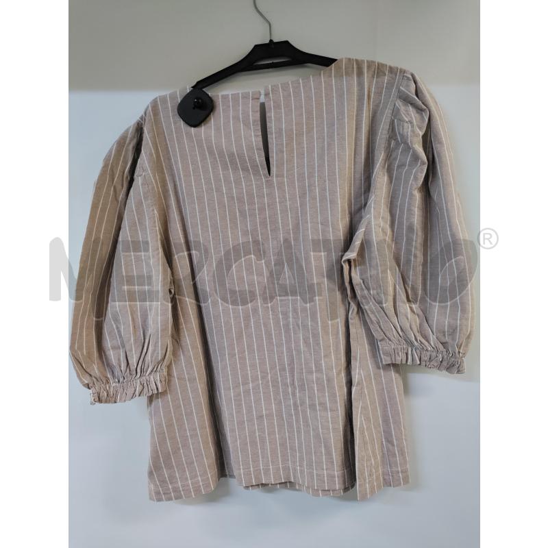 MAGLIA DONNA CANNELLA BEIGE BIANCO RIGATA | Mercatino dell'Usato Acerra 2