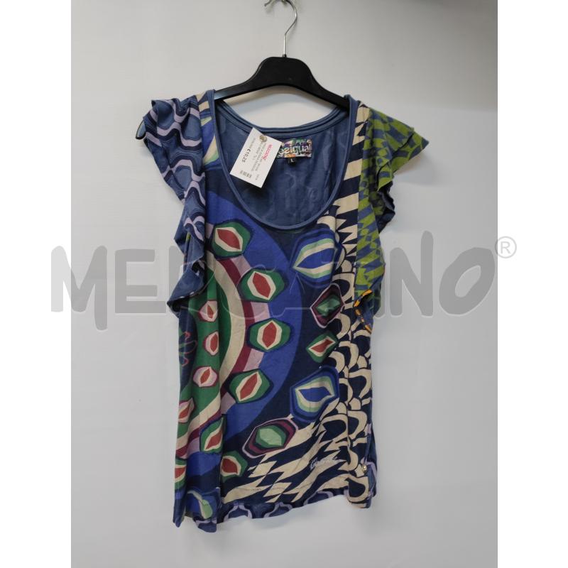 MAGLIA DONNA DESIGUAL BLU BEIGE | Mercatino dell'Usato Acerra 1
