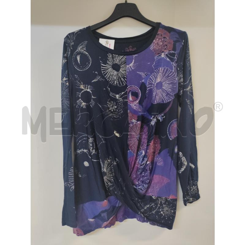 MAGLIA DONNA DESIGUAL BLU VIOLA | Mercatino dell'Usato Acerra 1