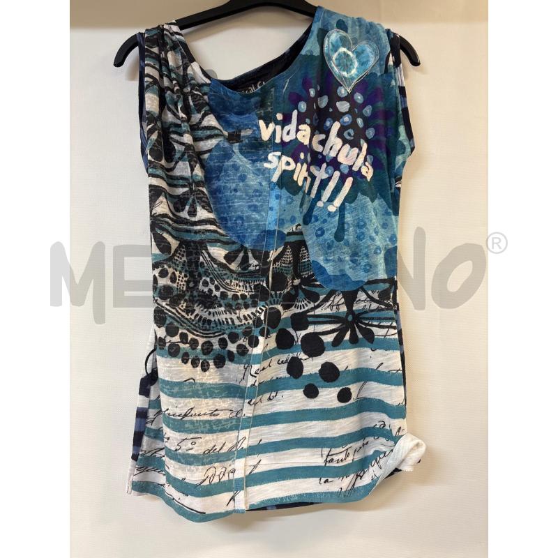 MAGLIA DONNA DESIGUAL CELESTE VIDA CHULA | Mercatino dell'Usato Acerra 1