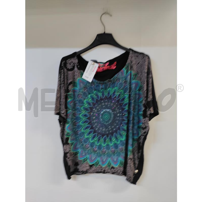 MAGLIA DONNA DESIGUAL NERO VERDE BLU | Mercatino dell'Usato Acerra 1