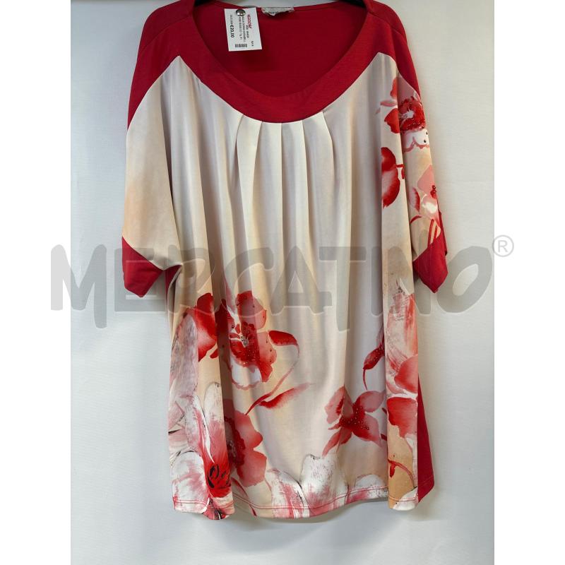 MAGLIA DONNA DORABELLA FIORI ROSSI CON STRASS | Mercatino dell'Usato Acerra 1
