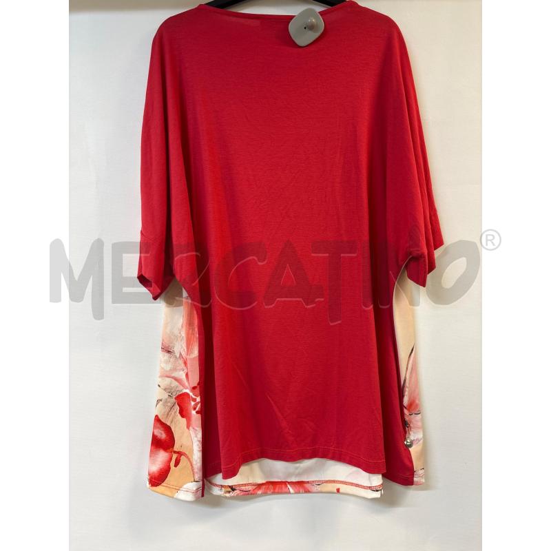 MAGLIA DONNA DORABELLA FIORI ROSSI CON STRASS | Mercatino dell'Usato Acerra 3