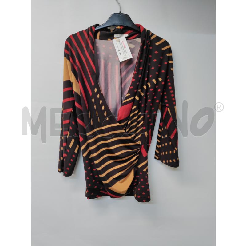 MAGLIA DONNA EMME MARELLA MARRONE BEIGE ROSSO | Mercatino dell'Usato Acerra 1
