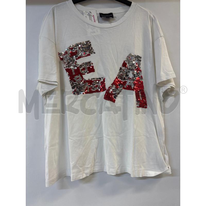 MAGLIA DONNA EMPORIO ARMANI BIANCO STRASS SILVER ROSSO | Mercatino dell'Usato Acerra 1