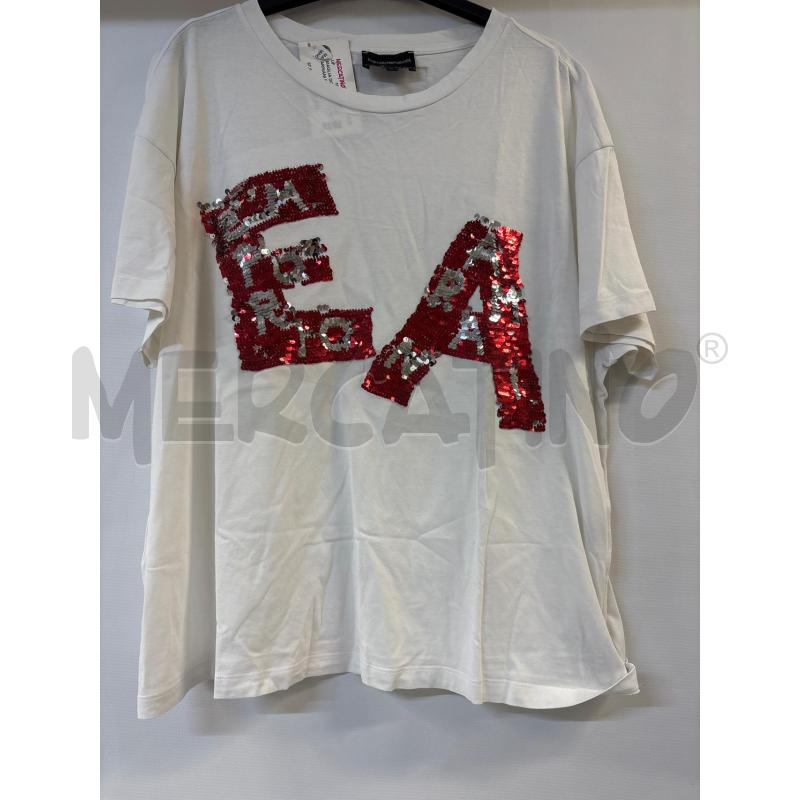 MAGLIA DONNA EMPORIO ARMANI BIANCO STRASS SILVER ROSSO | Mercatino dell'Usato Acerra 2