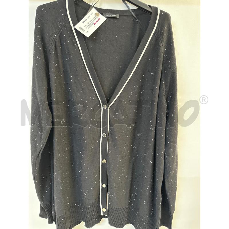 MAGLIA DONNA FIORELLA RUBINO NERO STRASS BORDINO BIANCO | Mercatino dell'Usato Acerra 1