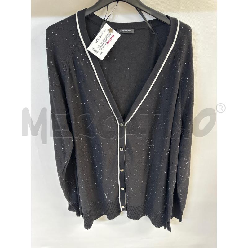 MAGLIA DONNA FIORELLA RUBINO NERO STRASS BORDINO BIANCO | Mercatino dell'Usato Acerra 2
