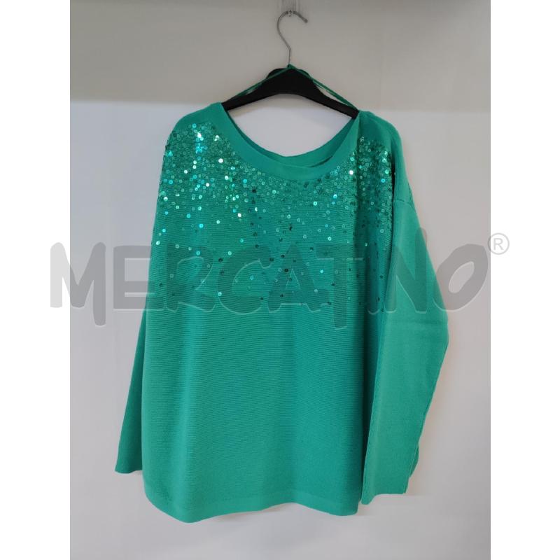 MAGLIA DONNA FIORELLA RUBINO VERDE PAIETTE | Mercatino dell'Usato Acerra 1