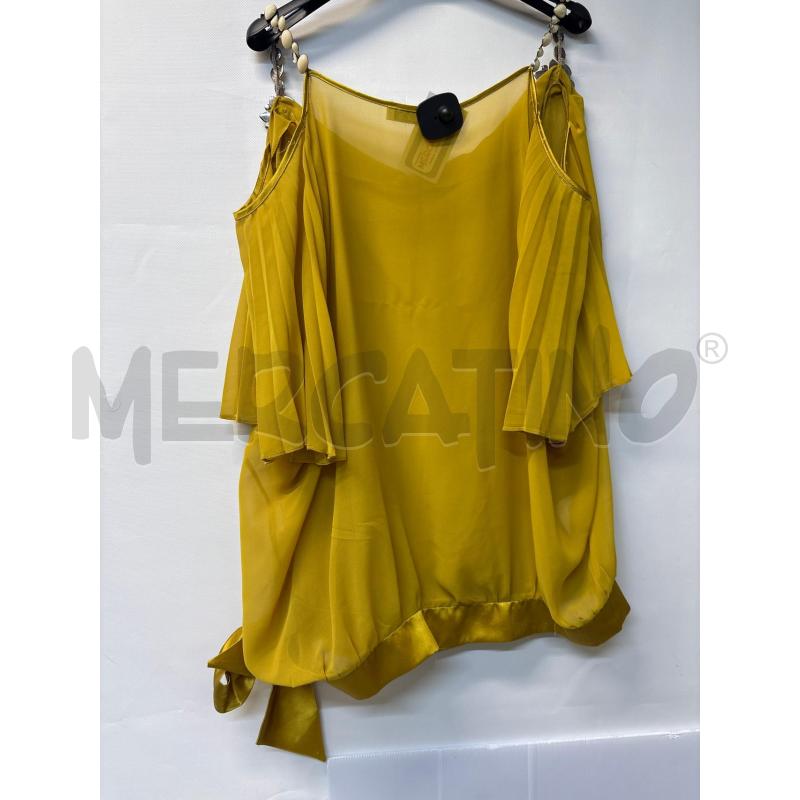 MAGLIA DONNA GIALLO STRASS BIANCO SPALLE AELLE | Mercatino dell'Usato Acerra 2