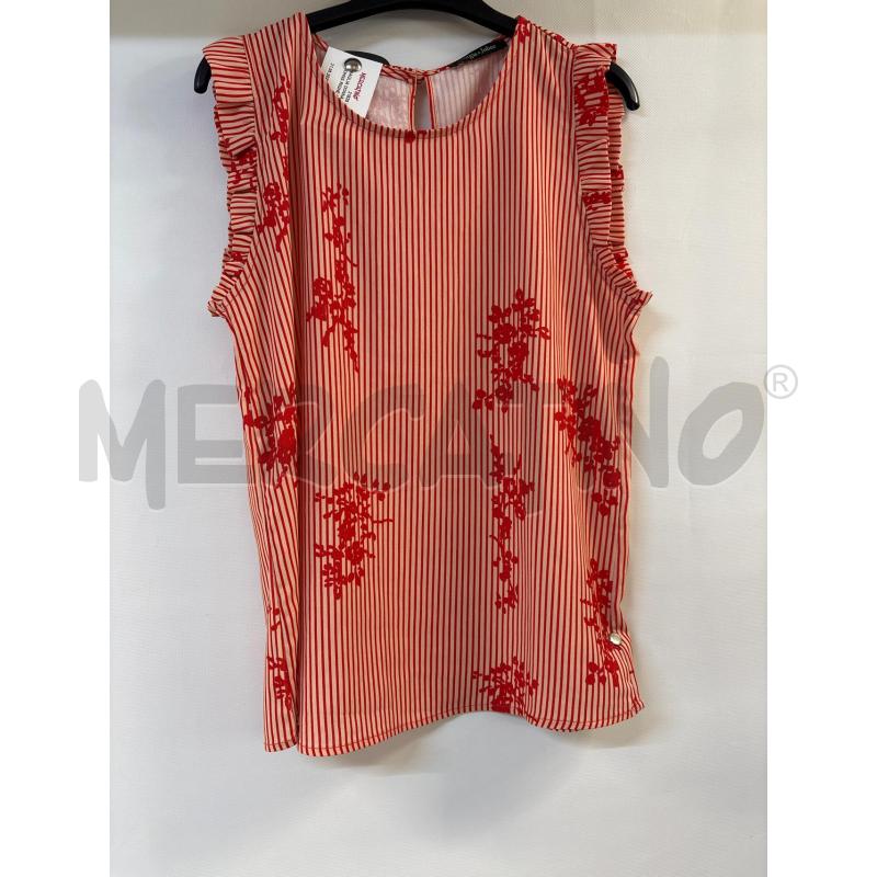 MAGLIA DONNA GIORGIA&JOHNS RIGHE ROSSO SMANICATA | Mercatino dell'Usato Acerra 1