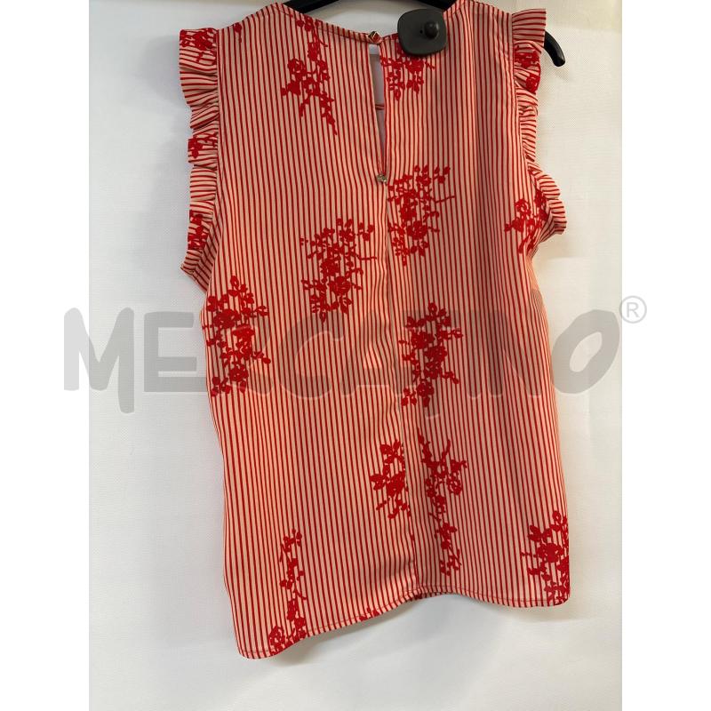 MAGLIA DONNA GIORGIA&JOHNS RIGHE ROSSO SMANICATA | Mercatino dell'Usato Acerra 2