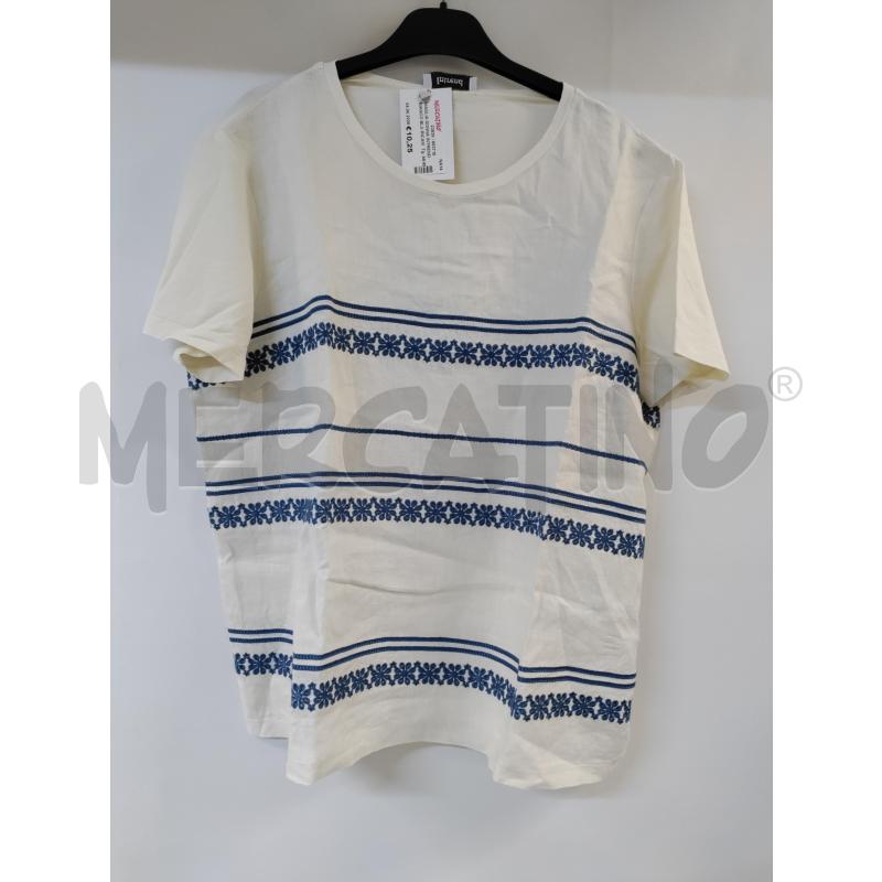 MAGLIA DONNA INTREND BIANCO BLU RICAMI | Mercatino dell'Usato Acerra 1