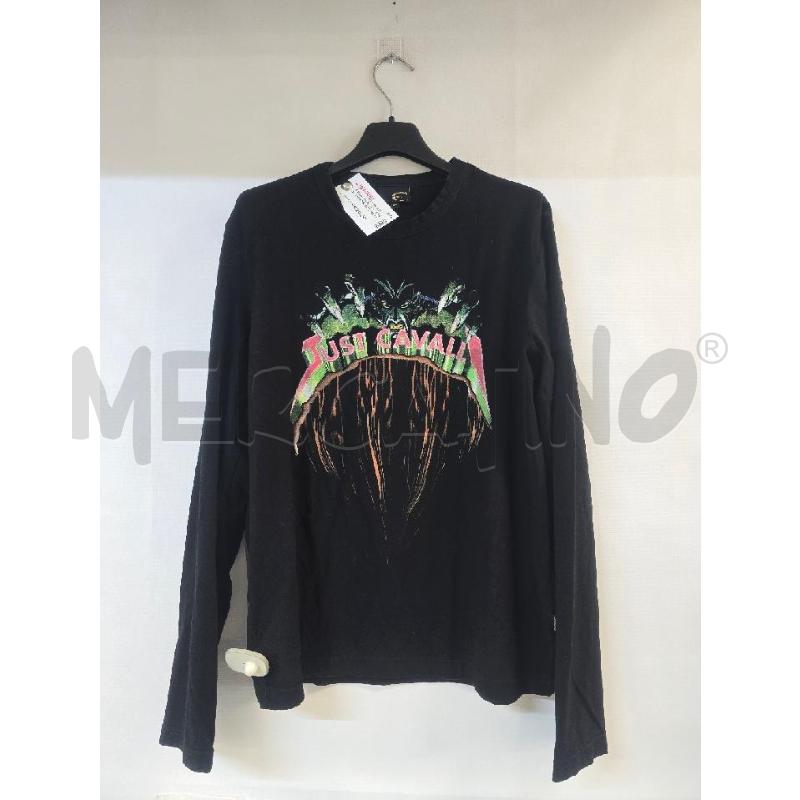 MAGLIA DONNA JUST CAVALLI NERO SCRITTA | Mercatino dell'Usato Acerra 1