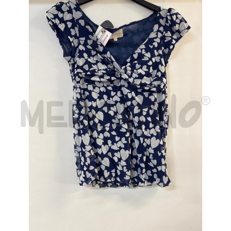 MAGLIA DONNA LINEAEMME BIANCO BLU CUORI | Mercatino dell'Usato Acerra 1