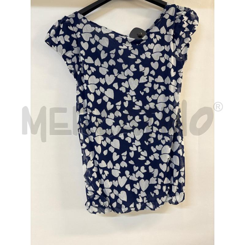 MAGLIA DONNA LINEAEMME BIANCO BLU CUORI | Mercatino dell'Usato Acerra 2
