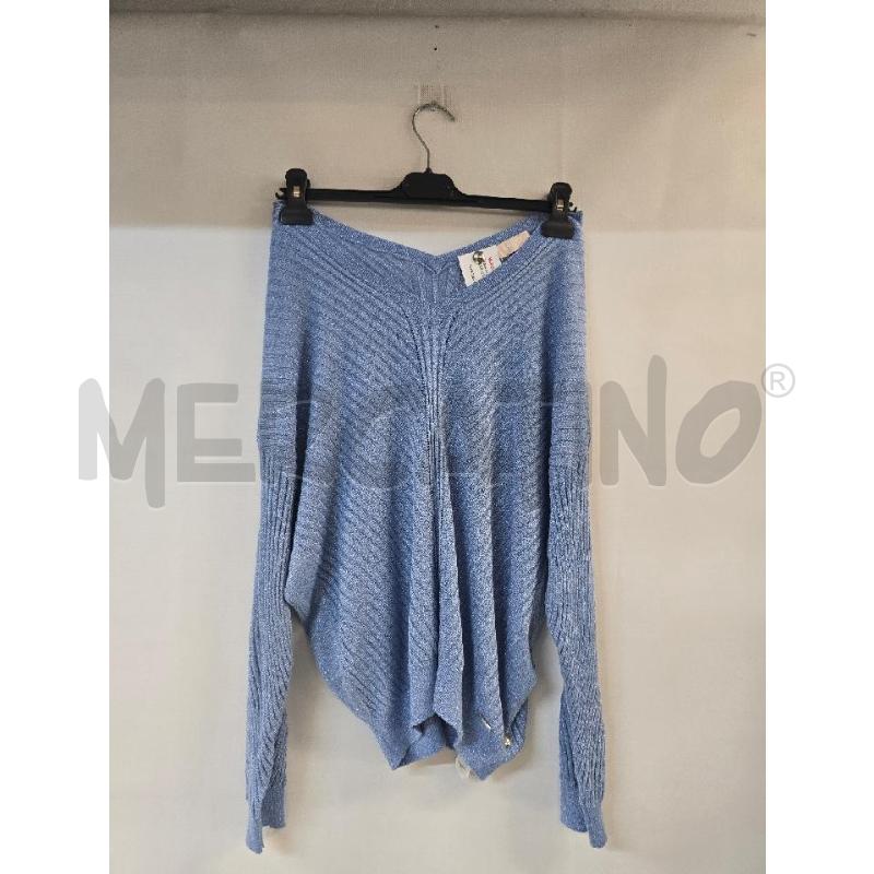 MAGLIA DONNA LIU-JO CELESTE LAMINATO | Mercatino dell'Usato Acerra 1