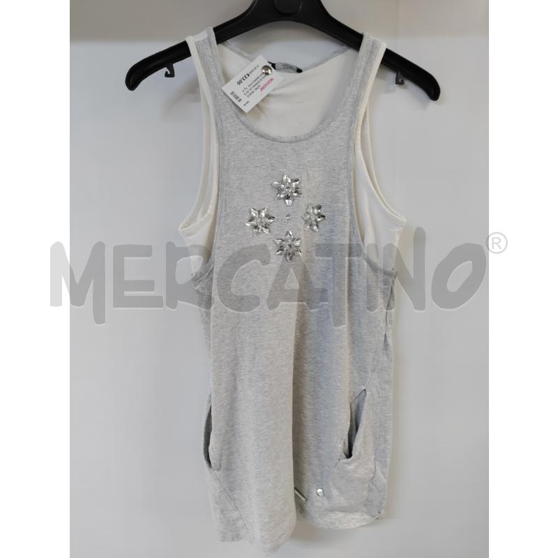 MAGLIA DONNA LIU-JO GRIGIO BIANCO FIORI STRASS | Mercatino dell'Usato Acerra 1