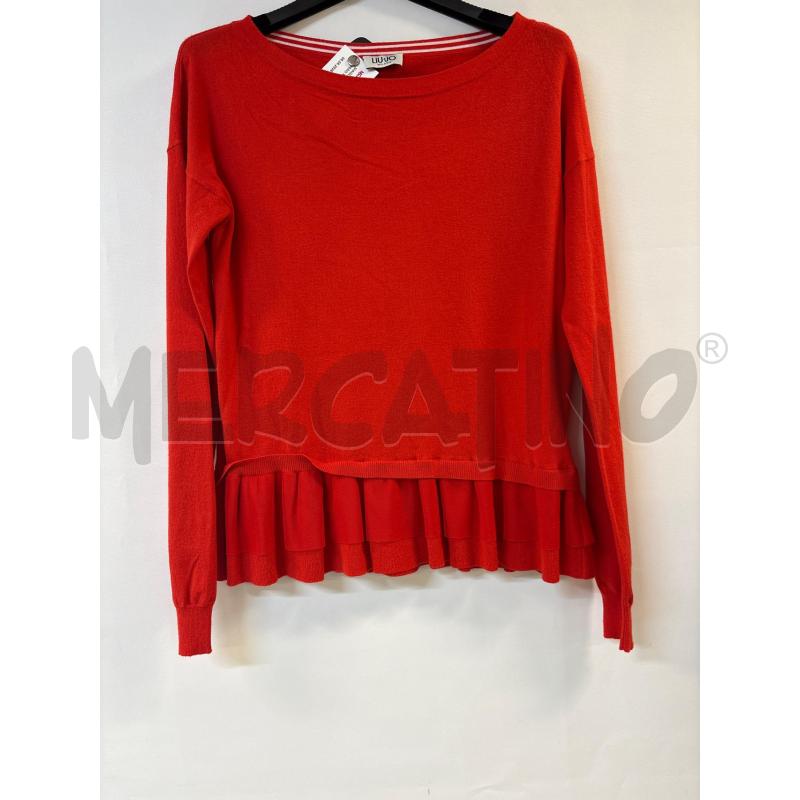 MAGLIA DONNA LIU JO ROSSO MANICA LUNGA | Mercatino dell'Usato Acerra 1