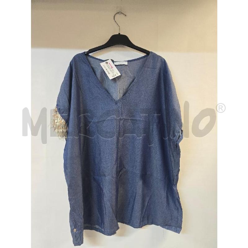 MAGLIA DONNA LIZALÙ BLU MANICA FRANGE | Mercatino dell'Usato Acerra 1