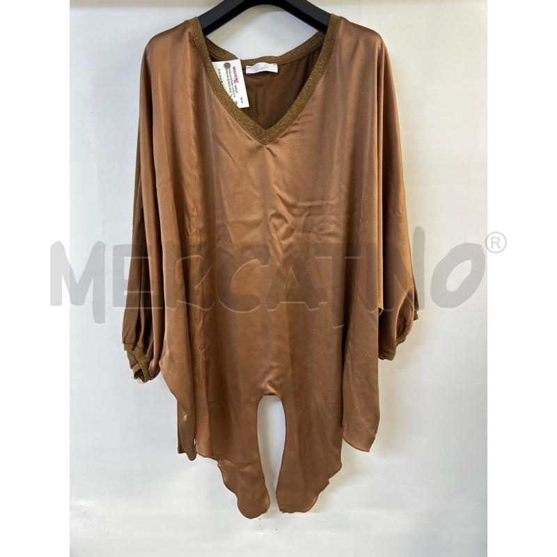MAGLIA DONNA LIZALÙ MARRONE BORDO DORATO | Mercatino dell'Usato Acerra 1