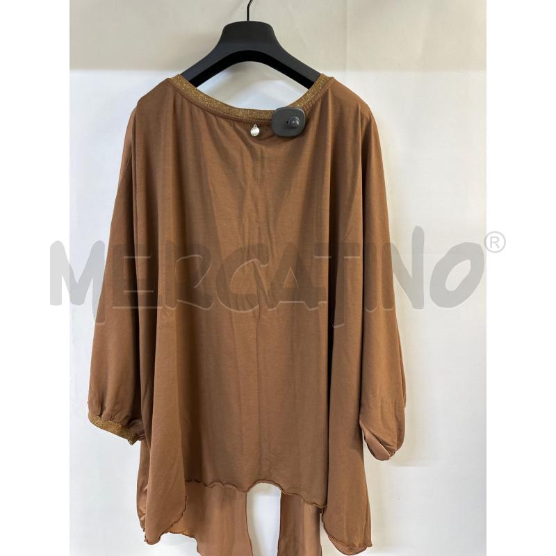 MAGLIA DONNA LIZALÙ MARRONE BORDO DORATO | Mercatino dell'Usato Acerra 2