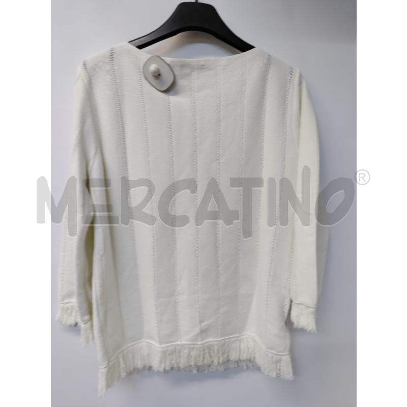 MAGLIA DONNA MARELLA BIANCO CON FRANGIE | Mercatino dell'Usato Acerra 2