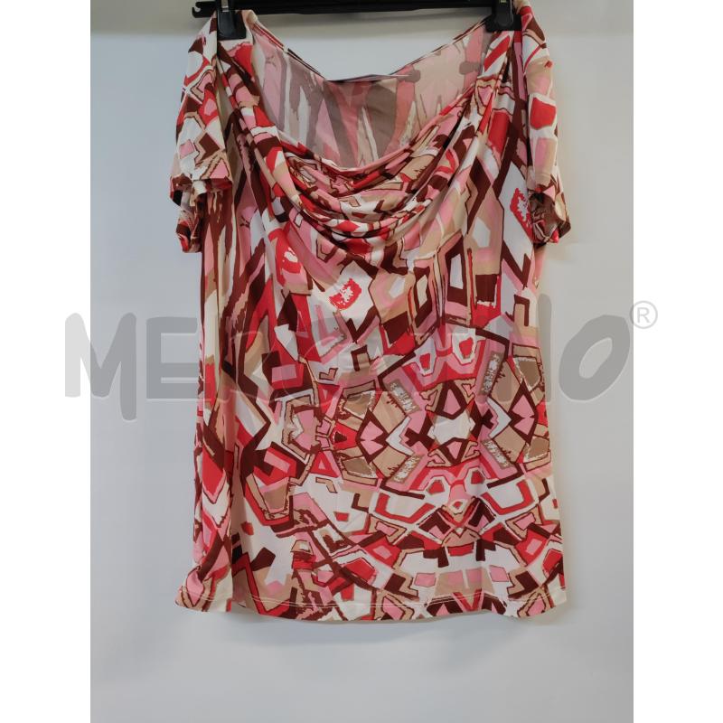 MAGLIA DONNA MARELLA FANTASIA MARRONE ROSA ROSSO | Mercatino dell'Usato Acerra 1