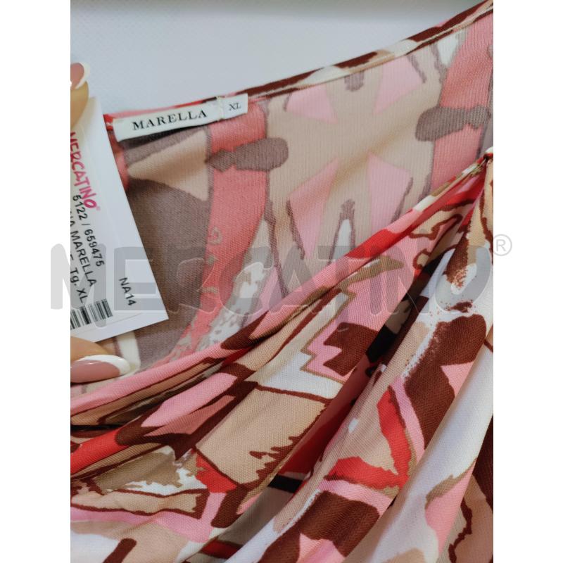 MAGLIA DONNA MARELLA FANTASIA MARRONE ROSA ROSSO | Mercatino dell'Usato Acerra 2