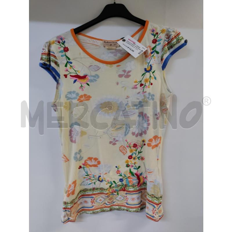 MAGLIA DONNA MARLBORO CLASSICS GIALLO ARANCIONE FIORI | Mercatino dell'Usato Acerra 1