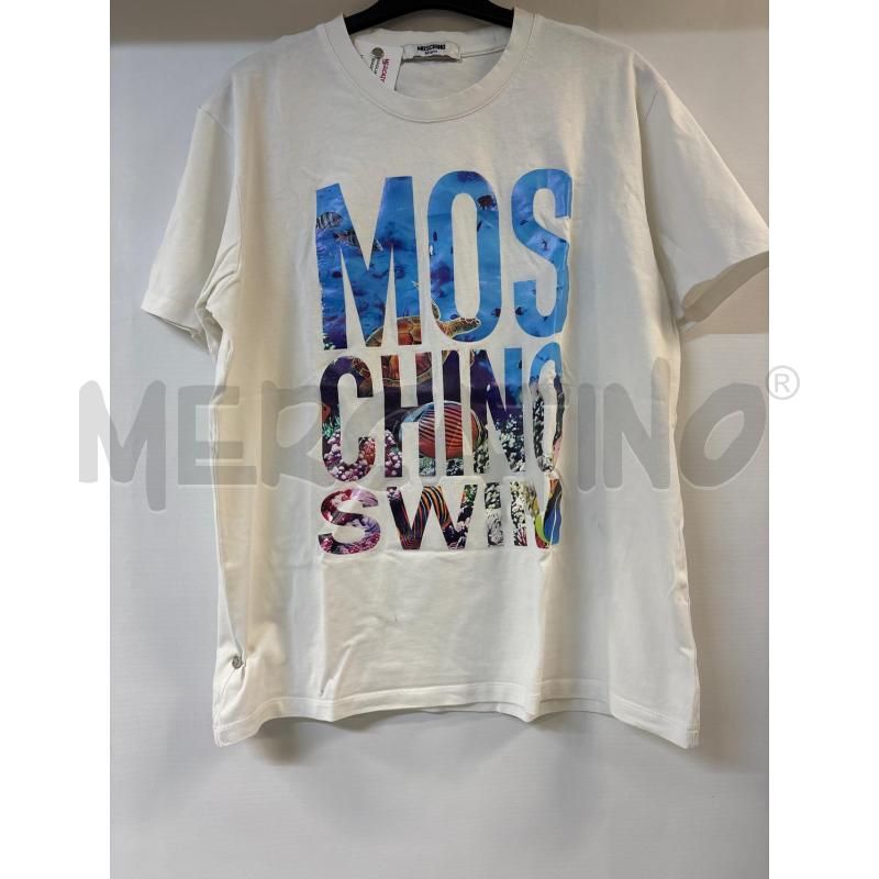 MAGLIA DONNA MOSCHINO BIANCO SCRITTA MARINA | Mercatino dell'Usato Acerra 1