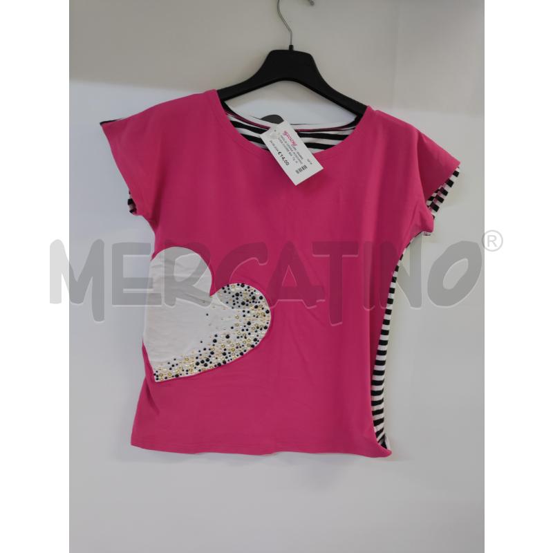 MAGLIA DONNA MOSCHINO FUXIA CUORE BIANCO | Mercatino dell'Usato Acerra 1