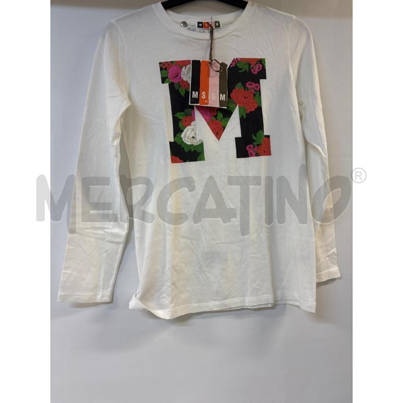 MAGLIA DONNA MSGM BIANCA LETTERA M | Mercatino dell'Usato Acerra 1