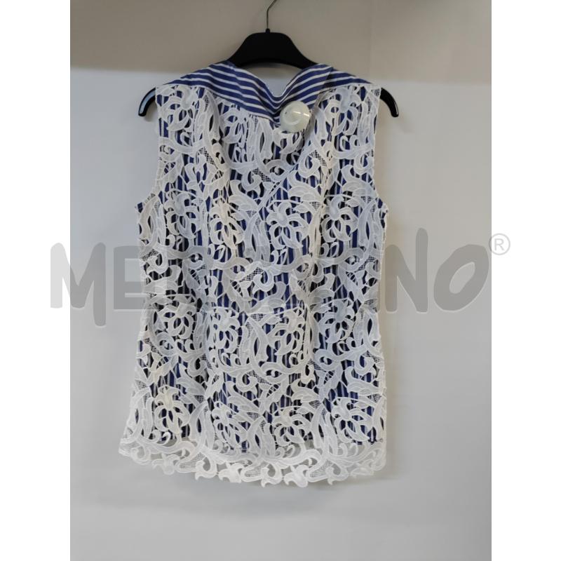 MAGLIA DONNA NARA CAMICIE BLU BIANCO RIGHE CON RICAMO | Mercatino dell'Usato Acerra 2