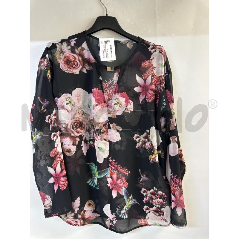 MAGLIA DONNA NERO FIORI PINKO | Mercatino dell'Usato Acerra 1